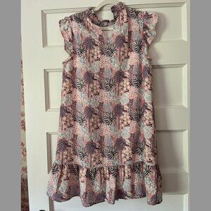 THML Pink Patterned Shift Dress, Size M